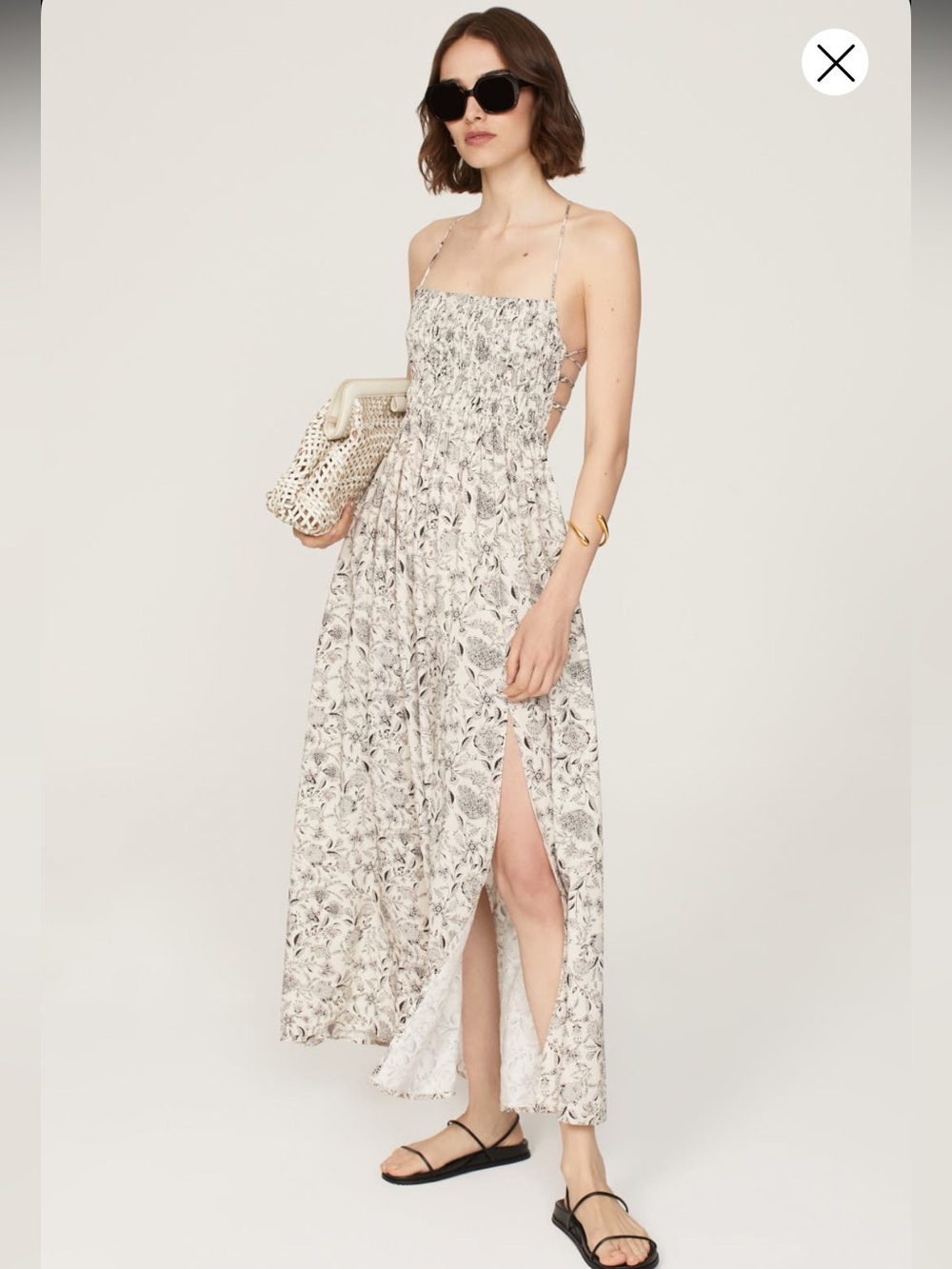 Astr the Label Stasia Smocked Dress M